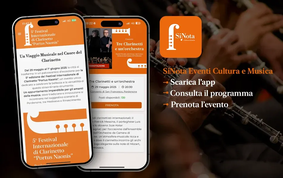 Download the app and book tickets for the concerts at the 5th International Clarinet Festival “Portus Naonis”